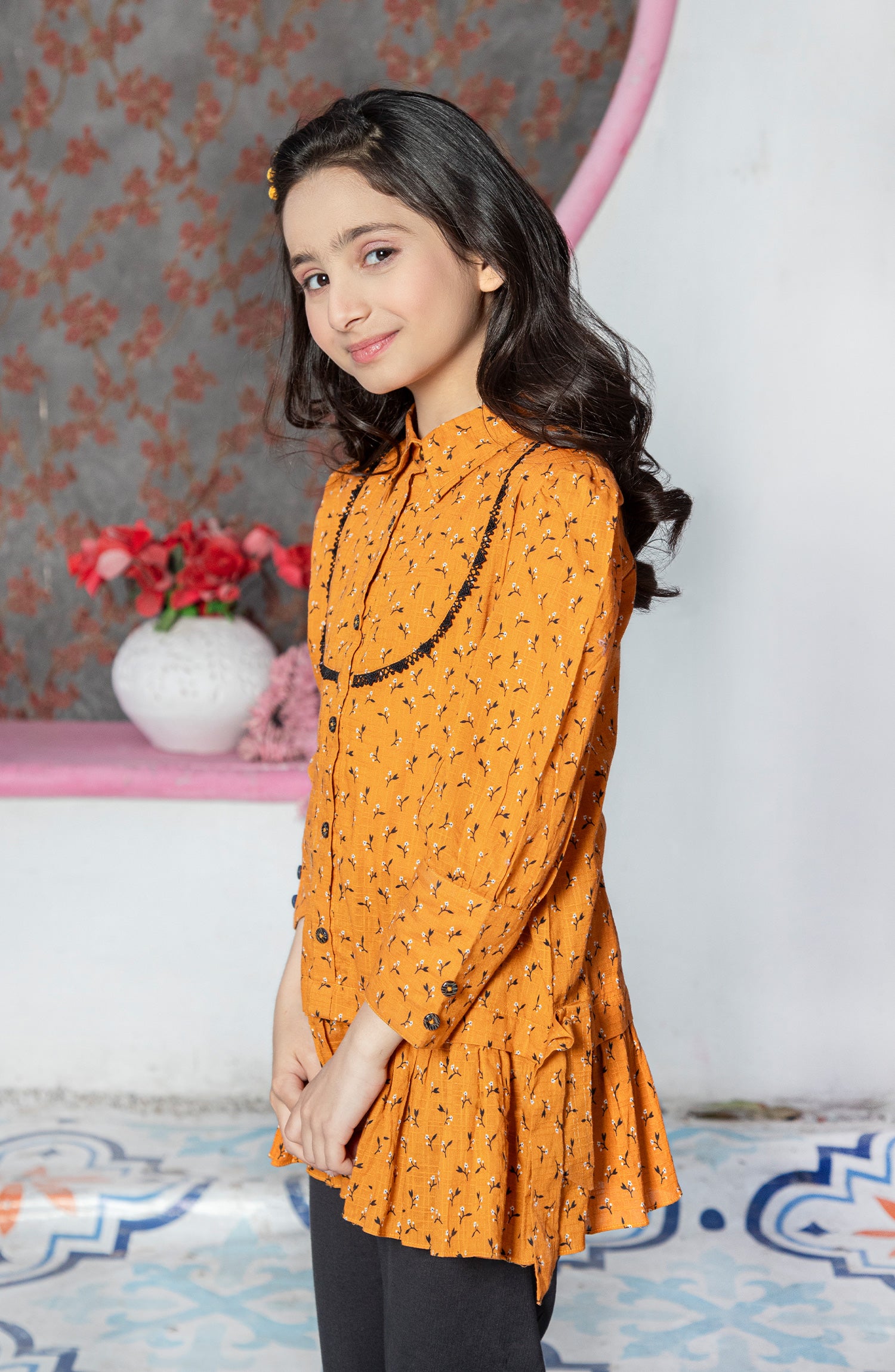 GIRLS TOP F/S (FRILL) - Fig Kids 