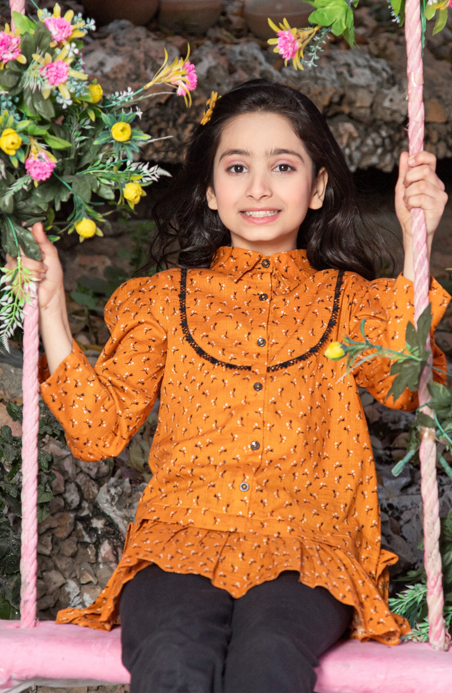 GIRLS TOP F/S (FRILL) - Fig Kids 