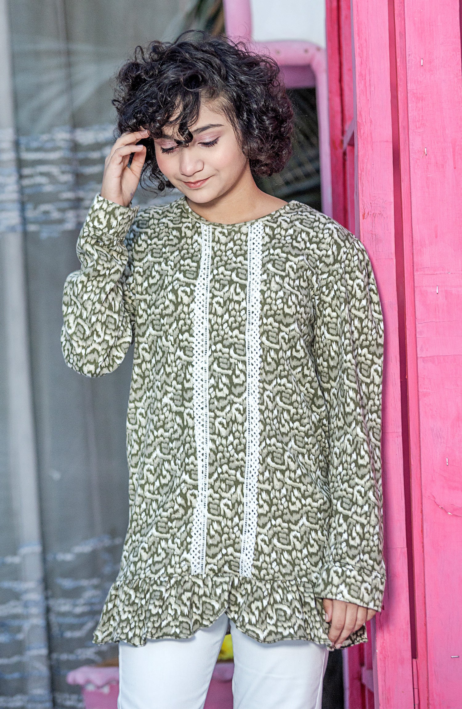 GIRLS TOP (FRILL) - Fig Kids 