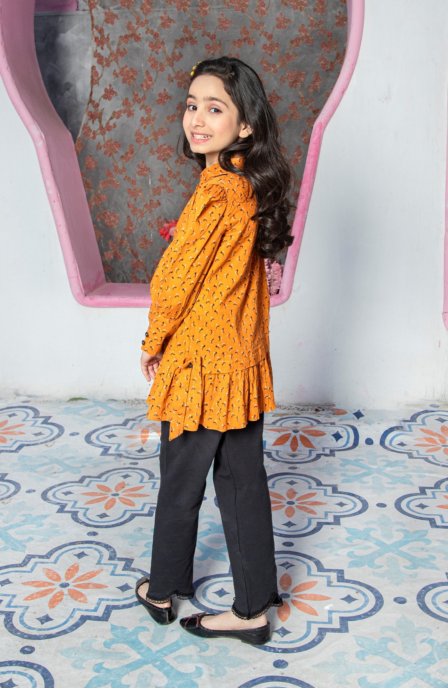GIRLS TOP F/S (FRILL) - Fig Kids 
