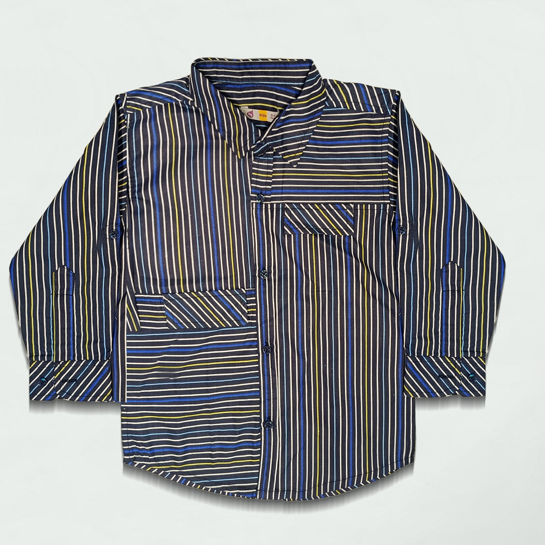 BOYS BLUE STRIPED SHIRT
